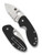 Spyderco Insistent folding knife with thumb hole - shown open presentation side and closed pocket clip side.  Satin 8Cr13MoV stainless steel combo edge blade.  Black G-10 handle.  Model C246GPS.