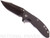 Rick Hinderer Knives XM-18 3.5" Harpoon Spanto folding knife with thumb stud and flipper tab - shown open presentation side.  Black stonewash S35VN stainless steel plain edge blade.  Black G-10 handle with stonewash black lock side.  Model K2552SGD00.