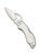 Byrd Knives Robin 2 folding knife with thumb slot - shown open presentation side.  Satin 8Cr13MoV stainless steel plain edge blade.  Stainless steel handle.  Model BY10P2.
