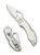 Byrd Knives Robin 2 folding knife with thumb slot - shown both open presentation side and closed pocket clip side.  Satin 8Cr13MoV stainless steel plain edge blade.  Stainless steel handle.  Model BY10P2.
