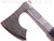 RMJ Tactical Custom Raven tomahawk - shown close up of head out of sheath reverse.  80CRV2 steel plain edge head.  Black cord-wrapped handle.
For reference only.