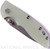 Rick Hinderer Knives Non Flipper XM-18 3.5" Spear Point folding knife with thumb stud - shown closed presentation side.  Stonewash 20CV stainless steel plain edge blade.  Translucent Green G-10 handle with stonewash lock side.  Model K20821SGS00.