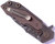 Rick Hinderer Knives Battle Field Pick Up Full Track Spear Point folding knife with flipper tab - shown closed lock side.  20CV stainless steel plain edge blade.  FDE G-10 handle with titanium lock side.  Model K208TSBFPU.
For reference only.
