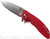 Rick Hinderer Knives Skinny XM-18 Slicer folding knife with thumb studs and flipper tab - shown open presentation side.  Stonewash 20CV stainless steel plain edge blade.  Red G-10 handle with stonewash lock.  Model K1011SSGS00.