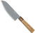 Condor Tool and Knife Kondoru Santoku kitchen knife - shown out of sheath reverse.  1095 HC steel plain edge blade.  Wood handle.  Model CTK5000-6.5.