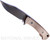 Rick Hinderer Knives The Ranch Bowie fixed blade knife - shown out of sheath reverse.  Stonewash 3V steel plain edge blade.  Natural Micarta handle.  Model K605RS000. 