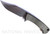 Rick Hinderer Knives The Ranch Bowie fixed blade knife - shown out of sheath reverse.  Stonewash 3V steel plain edge blade.  OD green Micarta handle.  Model K605RS000. 