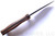 Rick Hinderer Knives Vintage Series The Ranch Bowie fixed blade knife - shown out of sheath top view.  Black O-1 steel plain edge blade.  Wood handle.  Model K605RS0VT. 
For reference only.