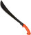 Condor Tool and Knife Village Eco-Survival Golok machete - shown out of sheath reverse.  1075 steel plain edge blade.  Orange Polypropylene handle.  Model CTK3903-14.5HC.
For reference only.