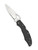 Byrd Knives Cara Cara 2 folding knife with thumb slot - shown open presentation side.  Satin 8Cr13MoV stainless steel combo edge blade.  Black FRN handle.  Model BY03PSBK2.