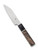 Spyderco Culinary Murray Carter Itamae Petty kitchen knife - obverse shown.  Satin Super Blue and SUS 410 laminate steel plain edge blade.  Black and brown burl G-10 handle.  Model K15GPBNBK.