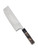 Spyderco Culinary Murray Carter Itamae Nakiri kitchen knife - obverse shown.  Satin Super Blue and SUS 410 laminate steel plain edge blade.  Black and brown burl G-10 handle.  Model K17GPBNBK.