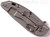 Rick Hinderer Knives XM-18 3.5" Slicer folding knife with thumb stud and flipper tab - shown closed lock side.  Working Finish 20CV stainless steel plain edge blade.  Black G-10 handle with Working Finish titanium lock side.  Model K2012SGW00.