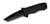 Emerson Knives Mini CQC-7BW Flipper BT folding knife with thumb disk, flipper tab, and Emerson Wave opener - shown open presentation side.  Black 154CM stainless steel plain edge blade.  Black G-10 handle.  Model M-CQC-7BW-F-BT.