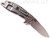 Rick Hinderer Knives XM-18 3.5" Spanto folding knife with thumb stud and flipper tab - shown open lock side.  Stonewash 20CV stainless steel plain edge blade.  Blue - black G-10 handle with stonewash lock side.  Model K2002SGS00.