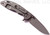 Rick Hinderer Knives XM-18 3.5" Spanto folding knife with thumb stud and flipper tab - shown open lock side.  Working Finish 20CV stainless steel plain edge blade.  Black G-10 handle with Working Finish lock side.  Model K2002SGW00.