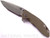 Rick Hinderer Knives XM-18 3.5" Spanto folding knife with thumb stud and flipper tab - shown open presentation side.  Working Finish 20CV stainless steel plain edge blade.  OD green G-10 handle with Working Finish lock side.  Model K2002SGW00.