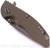 Rick Hinderer Knives XM-18 3.5" Spanto folding knife with thumb stud and flipper tab - shown closed presentation side.  Working Finish 20CV stainless steel plain edge blade.  OD green G-10 handle with Working Finish lock side.  Model K2002SGW00.