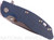 Rick Hinderer Knives XM-18 3.5" Spanto folding knife with thumb stud and flipper tab - shown closed presentation side.  Stonewash 20CV stainless steel plain edge blade.  Blue - black G-10 handle with stonewash blue lock side.  Model K2002SGSBL.