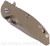 Rick Hinderer Knives XM-18 3.5" Spanto folding knife with thumb stud and flipper tab - shown closed presentation side.  Working Finish 20CV stainless steel plain edge blade.  OD green G-10 handle with Battle Bronze lock side.  Model K2002SGWBR.