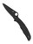 Spyderco Pacific Salt 2 folding knife with thumb hole - shown open presentation side.  Black H-2 stainless steel plain edge blade.  Black FRN handle.  Model C91PBBK2.