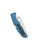 Spyderco Endura 4 folding knife with thumb hole - shown closed pocket clip side.  Satin VG-10 stainless steel plain edge blade.  Blue FRN handle.  Model C10FPBL.