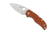 Spyderco Native 5 Sprint Run folding knife with thumb hole - shown open presentation side.  Satin REX 45 steel plain edge blade.  Orange G-10 handle.  Model C41GPBORE5.
For reference only.
