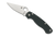 Spyderco Paramilitary 2 Sprint Run folding knife with thumb hole - shown open presentation side.  Satin S45VN stainless steel plain edge blade.  Diamond Art Forest Green G-10 handle.  Model C81GPFGR2.
For reference only.
