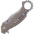 Ruike Knives Karambit folding knife with flipper tab - shown closed pocket clip side.  14C28N stainless steel plain edge blade.  Tan G-10 handle.  Model P881-W.
