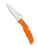 Spyderco Endura 4 folding knife with thumb hole - shown open presentation side.  Satin VG-10 stainless steel plain edge blade.  Orange FRN handle.  Model C10FPOR.