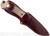 Rick Hinderer Knives The Ranch Harpoon Spanto fixed blade knife - shown in sheath obverse.  Battle Black 3V steel plain edge blade.  Green Micarta handle.  Model K605R2SMDB. 
