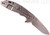 Rick Hinderer Knives XM-18 3.5" Spear Point folding knife with thumb stud and flipper tab - shown open lock side.  Stonewash 20CV stainless steel plain edge blade.  Blue - black G-10 handle with stonewash lock side.  Model K2082SGS00.