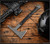 RMJ Tactical Ragnarok 14 tomahawk - shown out of sheath obverse.  Tungsten Cerakote 80CRV2 steel plain edge head.  Black G-10 handle.  Model T-R14-TU-BK.