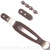 Rick Hinderer Knives Pocket Clip and Filler Tab Set with screws- obverse. Stonewash titanium construction.  Model K0020101TD.