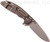 Rick Hinderer Knives XM-18 3.5" Spear Point folding knife with thumb stud and flipper tab - shown open lock side.  Working Finish 20CV stainless steel plain edge blade.  OD green G-10 handle with Battle Bronze lock side.  Model K2082SGW00.