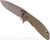 Rick Hinderer Knives XM-18 3.5" Spear Point folding knife with thumb stud and flipper tab - shown open presentation side.  Working Finish 20CV stainless steel plain edge blade.  OD green G-10 handle with Working Finish lock side.  Model K2082SGW00.