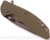 Rick Hinderer Knives XM-18 3.5" Spear Point folding knife with thumb stud and flipper tab - shown closed presentation side.  Working Finish 20CV stainless steel plain edge blade.  OD green G-10 handle with Working Finish lock side.  Model K2082SGW00.