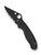 Spyderco Para 3 Salt folding knife with thumb hole - shown open presentation side.  Black CTS-BD1N stainless steel serrated edge blade.  Black FRN handle.  Model C223SBBK.