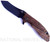 Rick Hinderer Knives Vintage Series XM-18 3.5" Skinner folding knife with thumb stud and flipper tab - shown open presentation side.  Black O-1 steel plain edge blade.  Smooth Walnut handle with Battle Green titanium lock side.  Model K2042S0VT00.
For reference only.
