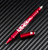 Rick Hinderer Knives Investigator ink pen - shown with cap off.  Flames matte red aluminum construction.  Model P5801FA4RDA.

