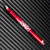 Rick Hinderer Knives Investigator ink pen - shown with cap on.  Flames matte red aluminum construction.  Model P5801FA4RDA.

