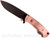 Rick Hinderer Knives The Ranch Drop Point fixed blade knife - shown out of sheath reverse.  Battle Black 3V steel plain edge blade.  Red Micarta handle.  Model K605R35MDB. 