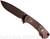 Rick Hinderer Knives The Ranch Drop Point fixed blade knife - shown out of sheath reverse.  Battle Black 3V steel plain edge blade.  Black Micarta handle.  Model K605R35MDB. 