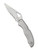 Byrd Harrier 2 folding knife with thumb slot - shown open presentation side.  Satin 8Cr13MoV stainless steel combo edge blade.  Stainless steel handle.  Model BY01PS2.