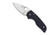 Spyderco Lil' Native Sprint Run folding knife with thumb hole - shown open presentation side.  Satin S90V stainless steel plain edge blade.  Black carbon fiber handle.  Model C230CF90VP.
For reference only.