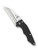Spyderco Yojumbo folding knife with thumb hole - shown open presentation side.  Satin S30V stainless steel plain edge blade.  Black G-10 handle.  Model C253GP.