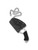Spyderco Swick 5 Large fixed blade knife - shown in sheath obverse.  Satin LC200N stainless steel serrated edge blade.  Black G-10 handle.  Model FB14S5.