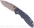 Rick Hinderer Knives XM-18 3.0" Spear Point Non Flipper folding knife with thumb studs - shown open presentation side.  Working Finish 20CV stainless steel plain edge blade.  Blue - black G-10 handle with Working Finish lock side.  Model K10813SGW00.