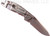 Rick Hinderer Knives XM-18 3.0" Spear Point Non Flipper folding knife with thumb studs - shown open lock side.  Stonewash 20CV stainless steel plain edge blade.  Red G-10 handle with stonewash lock side.  Model K10813SGS00.