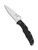 Spyderco Endura 4 folding knife with thumb hole - shown open presentation side.  Satin VG-10 stainless steel plain edge blade.  Black FRN handle.  Model C10FPBK.